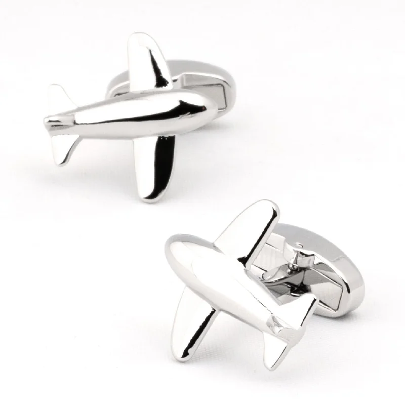 Bubble Plane Silver Cufflinks