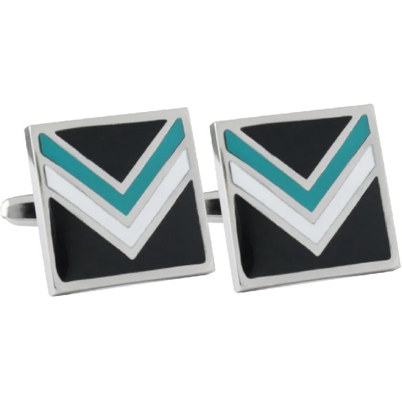 Colour Port Adelaide Power AFL Cufflinks