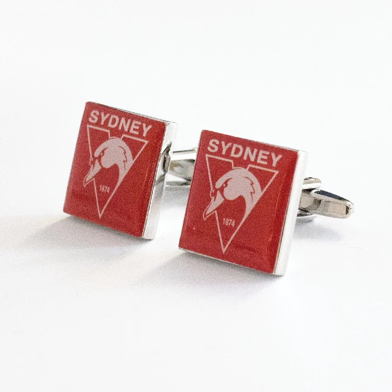 Colour Sydney Swans FC AFL Cufflinks