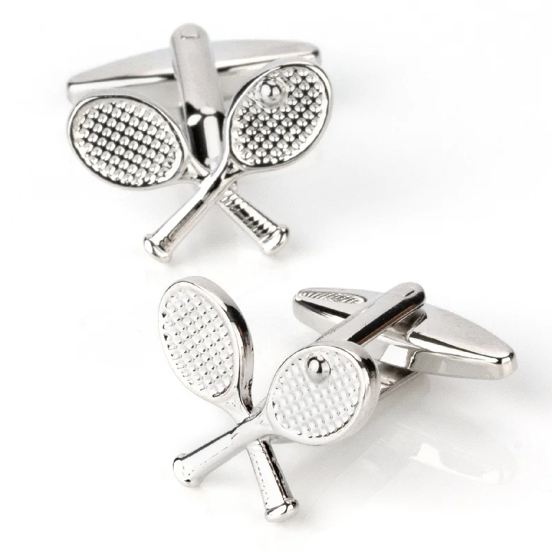 Crossed Tennis Racquet Cufflinks