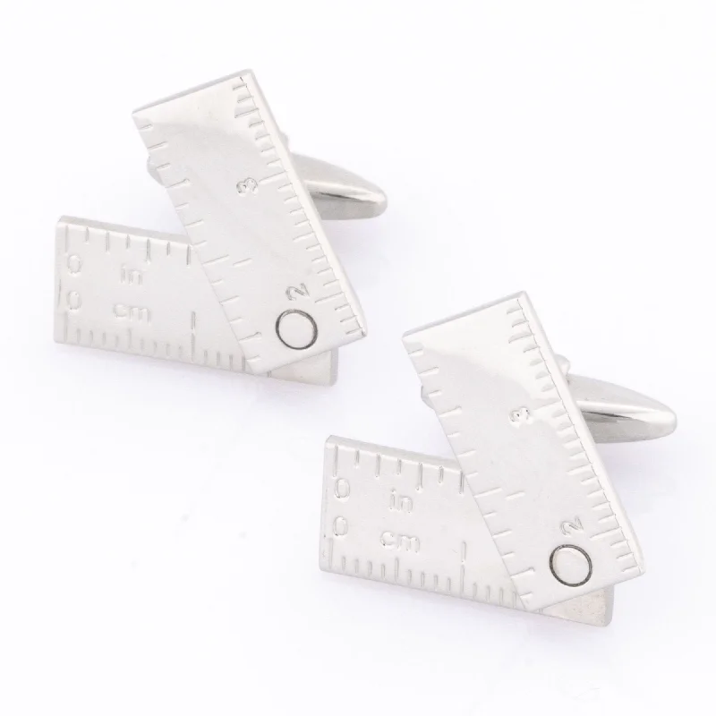 Flip Out Rulers Silver Cufflinks