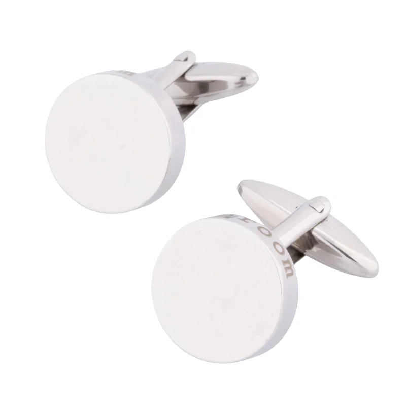 Groom Laser Etched Round Engravable Wedding Cufflinks