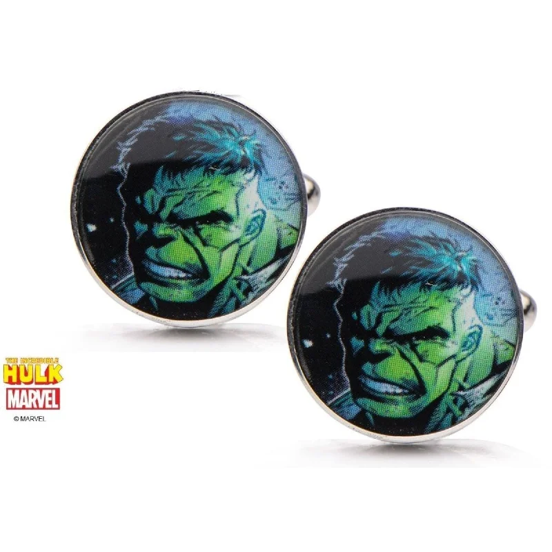 Hulk Face Cufflinks in Stainless Steel