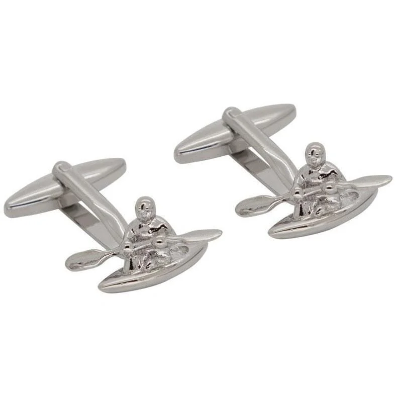 Kayak Cufflinks Silver