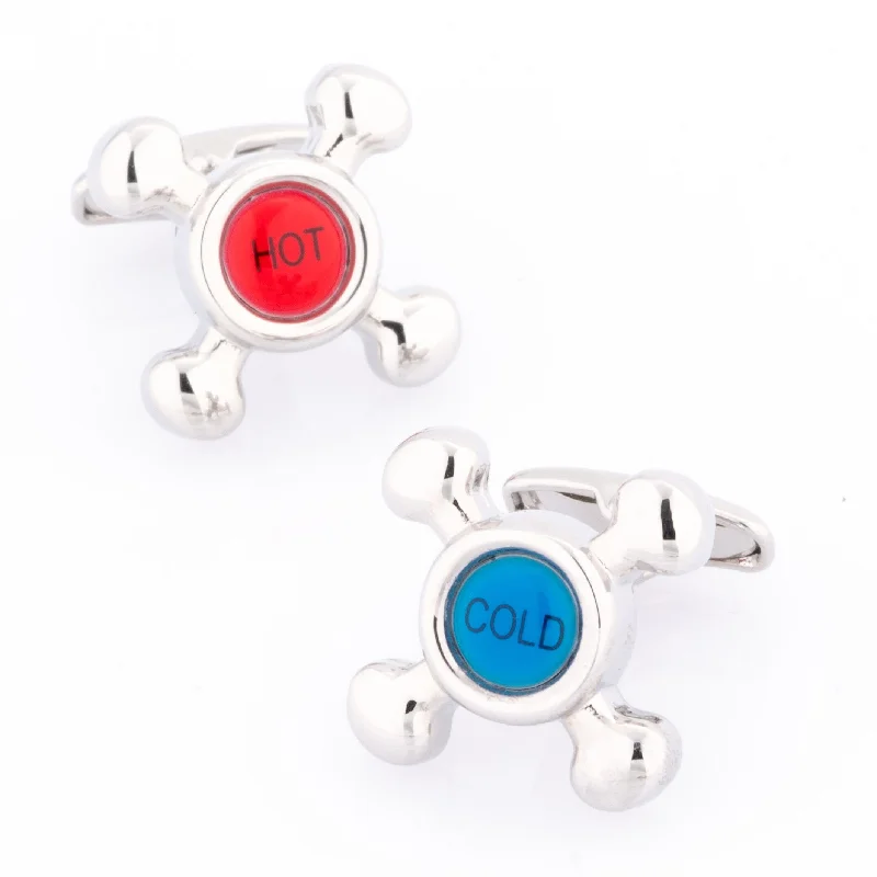 Red & Blue Hot & Cold Tap Cufflinks