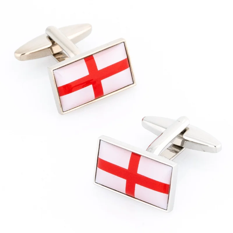 Red & White St George's Cross Cufflinks