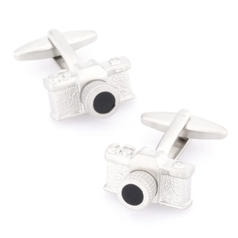 Say Cheese Silver Camera Cufflinks