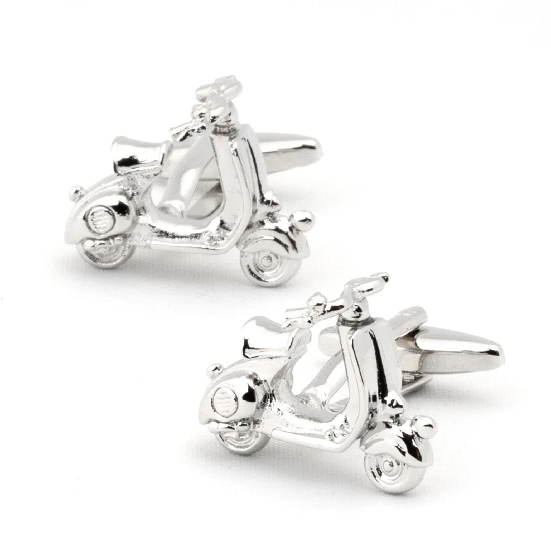 Silver 3D Vespa Scooter Cufflinks