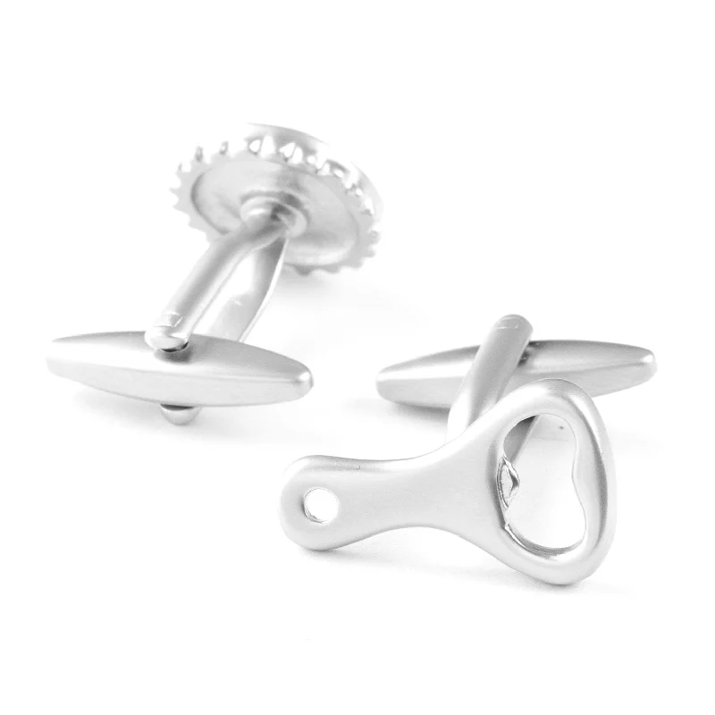 Silver Bottle Cap & Opener Cufflinks