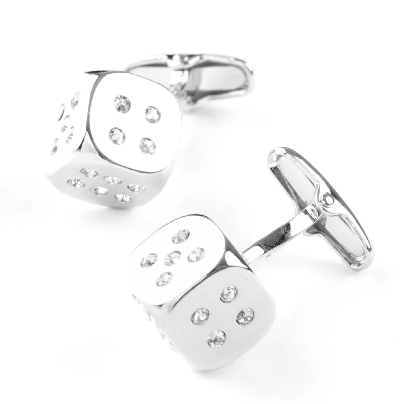 Silver "Diamond" Dice Cufflinks