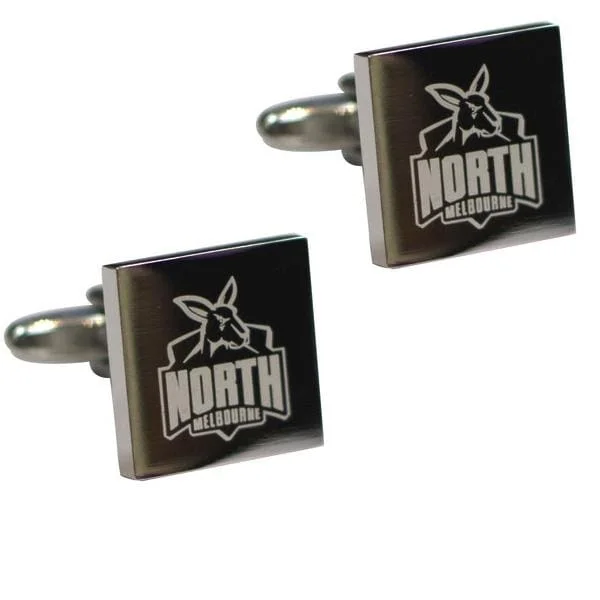 Silver North Melbourne Kangaroos AFL Cufflinks