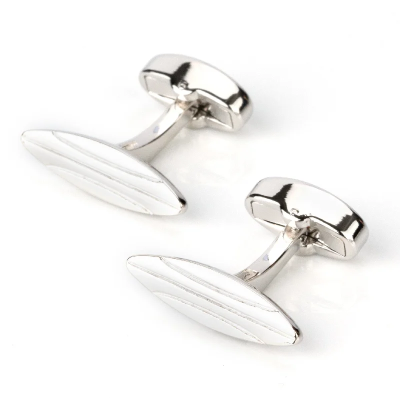 Silver Surfboard Cufflinks