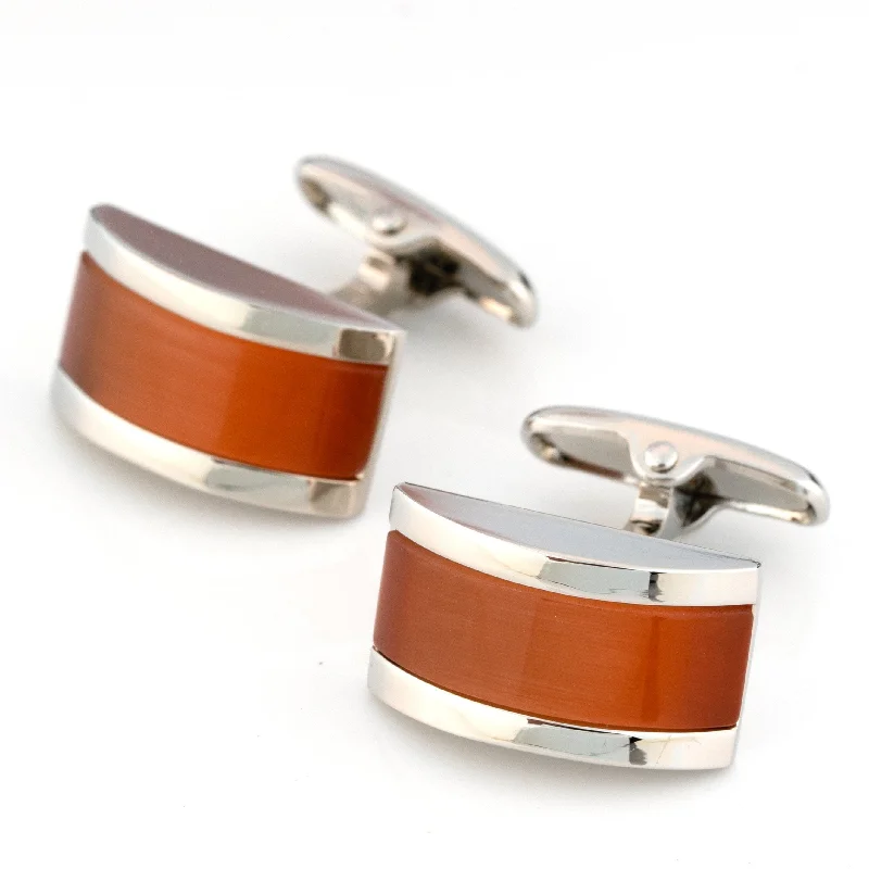 Sunset Orange Cateye Cufflinks