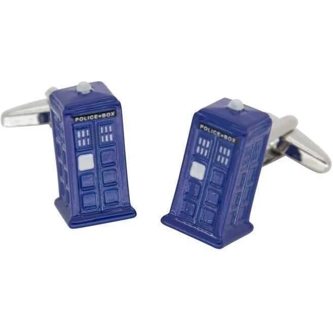 Tardis Style Police Box 3D Cufflinks