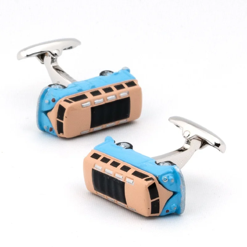 VW Kombi Van Blue Cufflinks