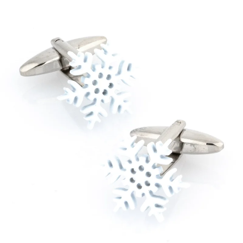 White Snow Flake Cufflinks