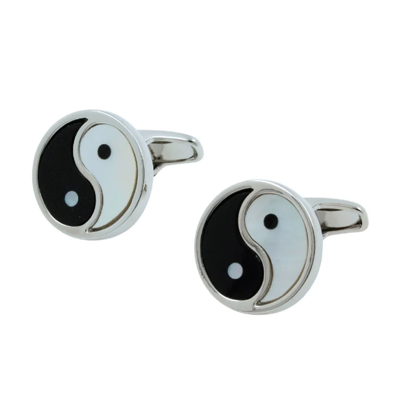 Yin Yang Onyx Mother of Pearl Cufflinks